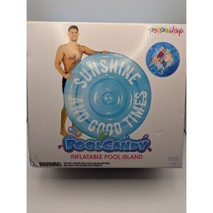PoolCandy Sweet Shop Inflatable Pool Island 60 Inch Blue Sunshine Good Times New